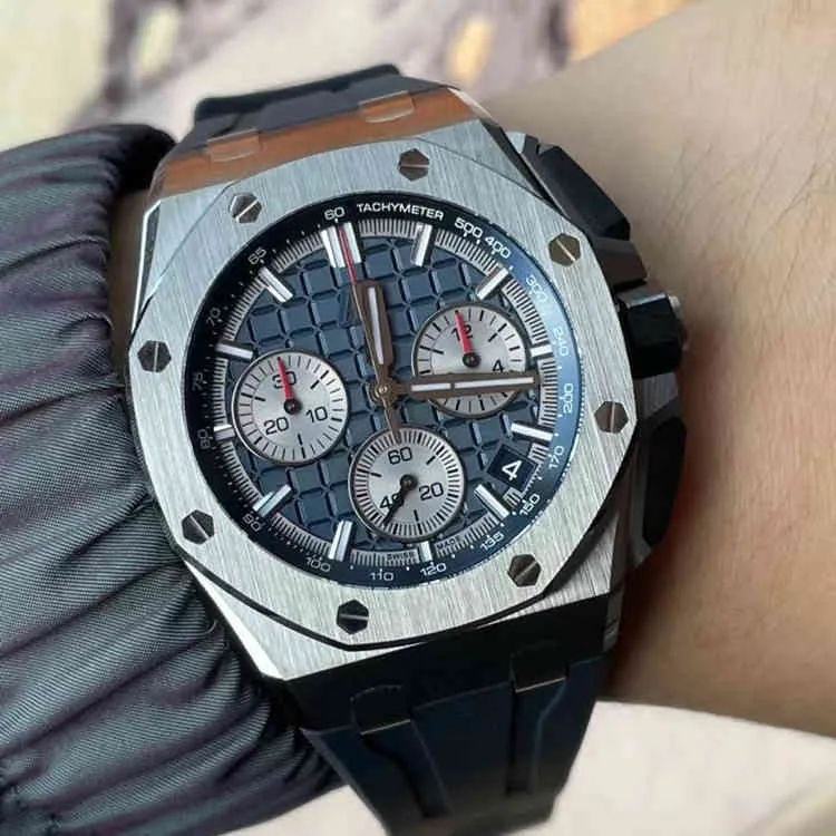 Luxury Mens Mechanical Watch Roya1 0ak Offshore Series 26420ti A027ca. 01 Blue Disc Titanium Swiss es Brand Wristwatch