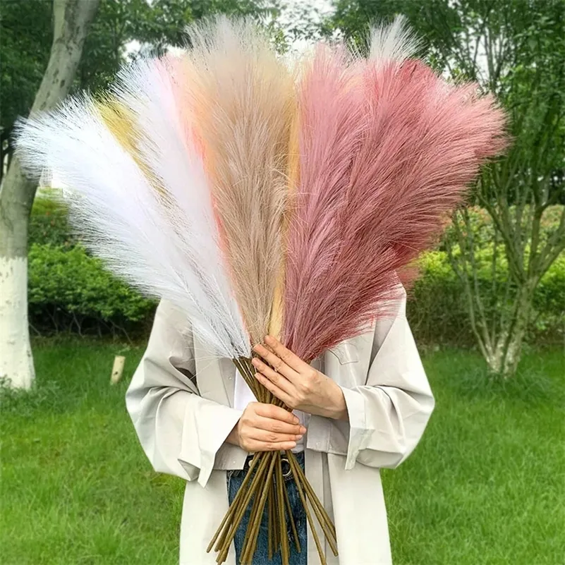 Künstliches Blumengrün, 5 Stück, 100/70 cm, künstliches Pampasgras, Blumenstrauß, Jahr, Urlaub, Hochzeit, Party, Heimdekoration, Pflanzensimulation, getrocknete Blumen, Schilf 220906