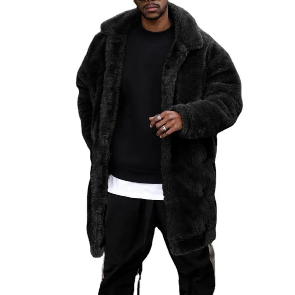 남성 빈티지 따뜻한 가디건 양털 재킷 겨울 럭셔리 가짜 모피 코트 푹신한 밍크 로브 로브 276U