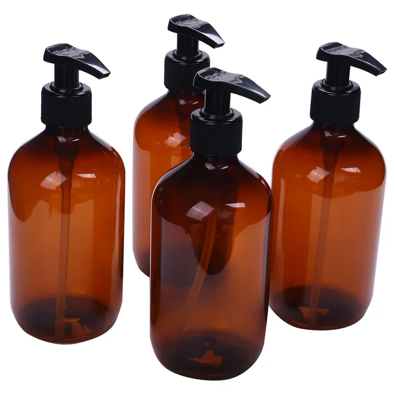 300 ml 500 ml brun Lotion bouteille maquillage salle de bain liquide shampooing pompe bouteilles voyage distributeur conteneur pour savon Gel douche