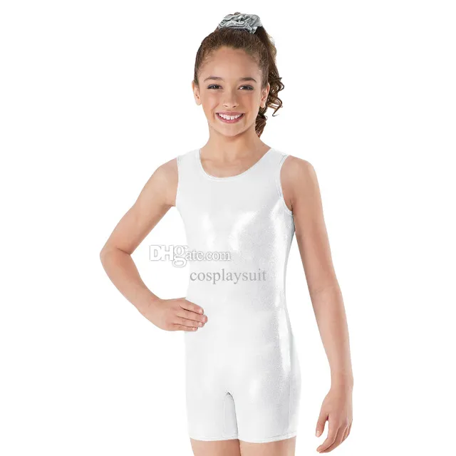 Girls Shiny Metallic Short Catsuit Fantases Ballet Dan￧a Use Bodysuit Sem  Mangas Para O Macac￣o Apertado LyCar Spandex Unit￡rio Unit￡rio De $122,12