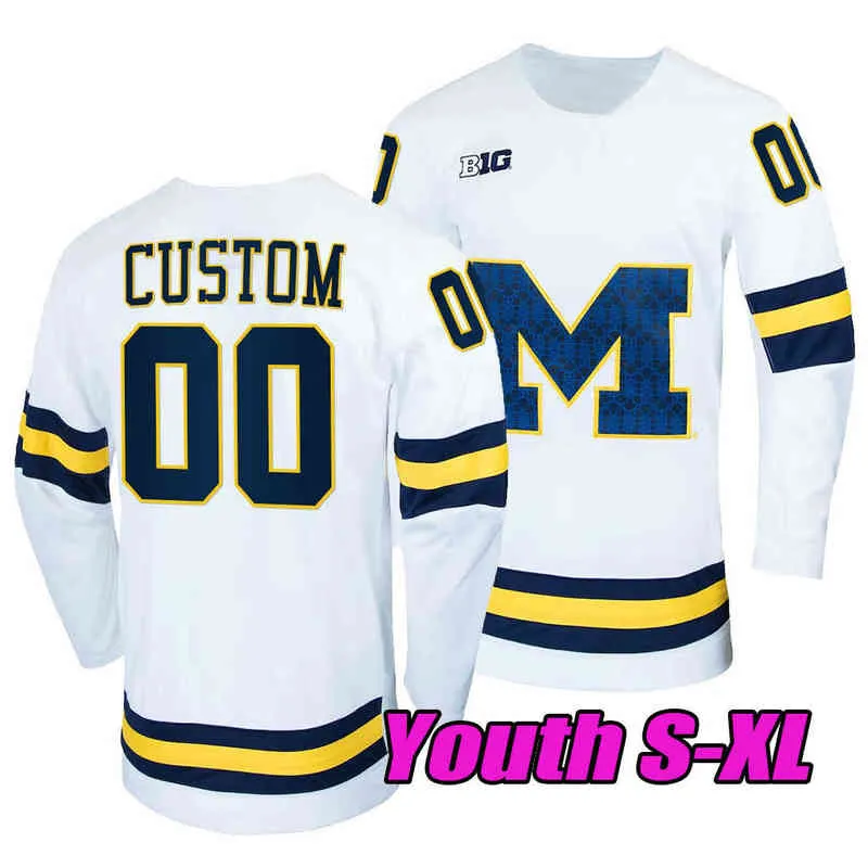 Hockey Michigan Wolverines Hockey Jersey Mike Knuble Strauss Mann Jack Becker Jimmy Lambert Matty Beniers Kent Johnson Quinn Hughes Dylan L