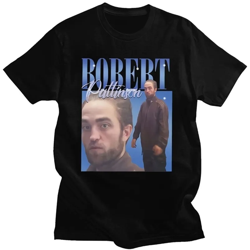 Erkek Tişörtleri Robert Pattinson 90s Vintage Unisex Siyah Tshirt Erkekler Tişört Büyük Boy Grafik Tişörtleri% 100 Pamuk T-Shirt Adam Kadın Tees Tops 220905