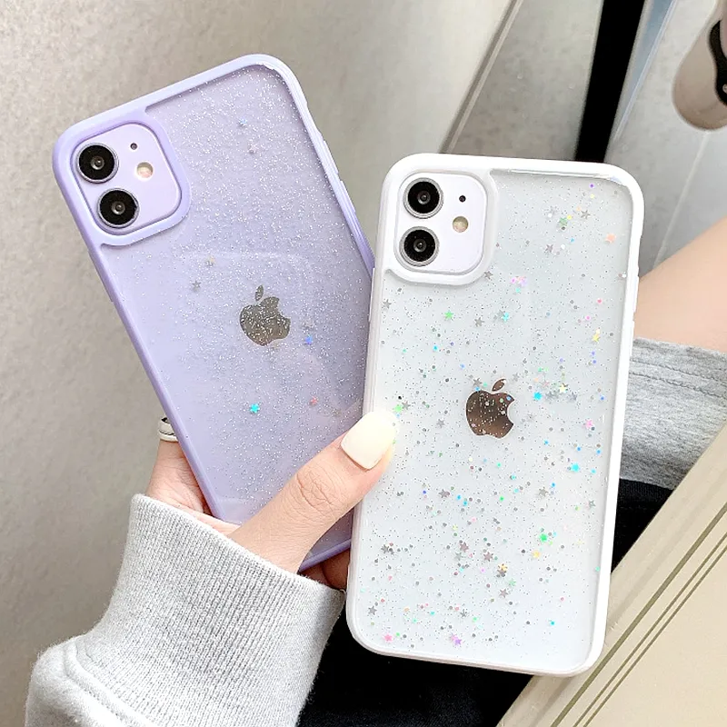 Twinkle Candy Transparent Telefone para iPhone 11 12 13 mini pro m￡ximo xs x xr 7 8 6s mais SE 2020 Casos ￠ prova de choques suaves