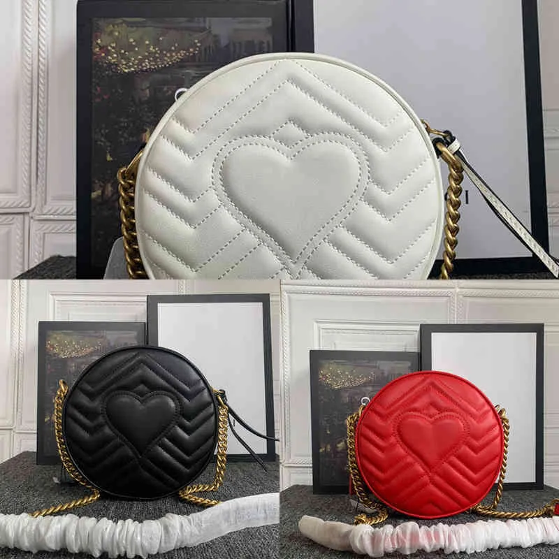 Shoulder Bags GBAG Quilted Heart Designer Bags Circular Women Leather Handbag Round Wallet Fashion Classic Chain Crossbody Messenger Solid Color Purses