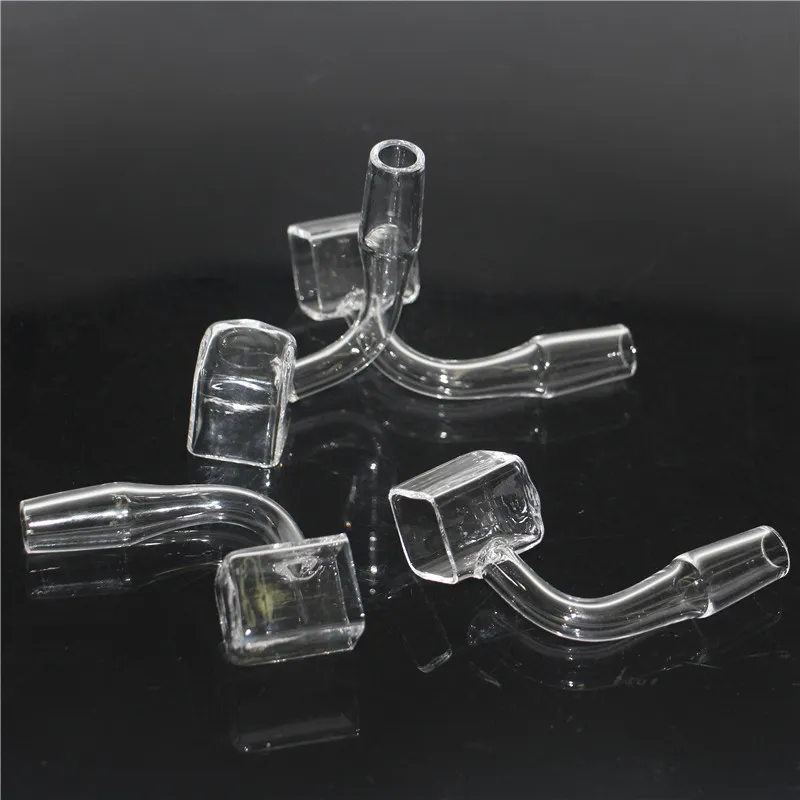 Fumer Cube de sucre Quartz Banger Nail clair Joint carré 14mm 10mm mâle 2mm d'épaisseur côté Dab Rig verre cendrier