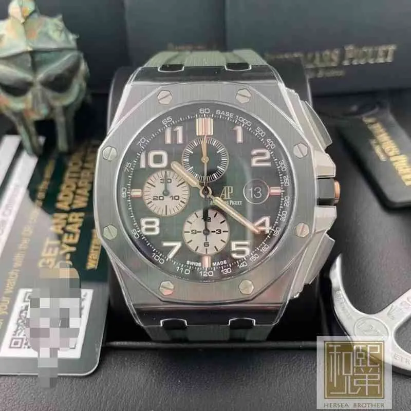 Audemar Pigeut Audemap AP 시계 BPFactory Watch Luxury Mens Mens Designer Mechanical Watch Roya1 Offshore National Companion Sports Leisure Swiss ES의 검사