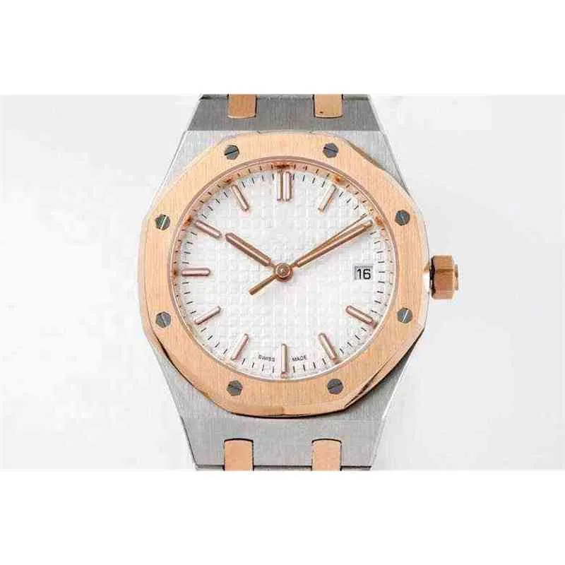 Diver Luxe Mechanisch Dameshorloge Fabriek 34mm 77351 Eta 5800 Beweging Tweekleurig Rose Goud Merk Dames 3IU9