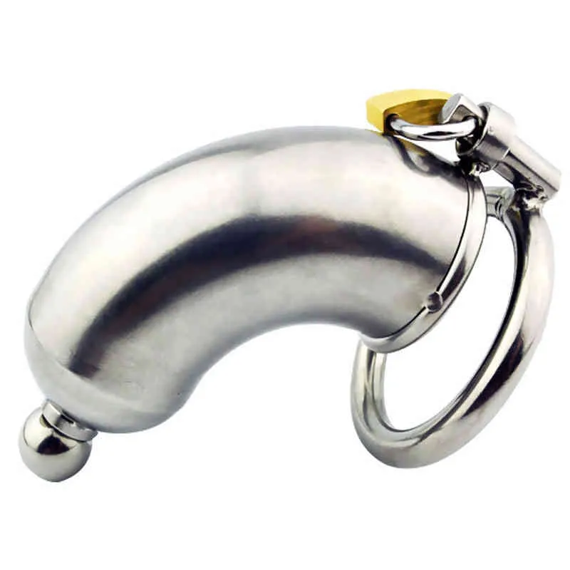 Dispositivos de castidad de NXY Dispositivo masculino de acero inoxidable con enchufe uretral Pene Anillo de pene Toys de sexo para hombres Masturbators S 220829
