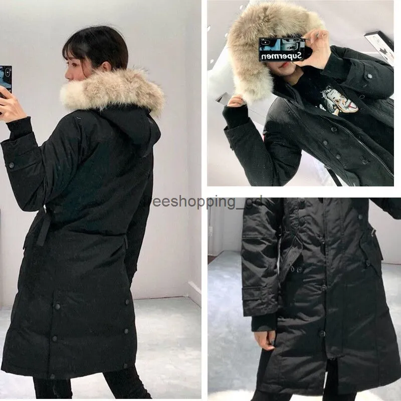 Cappotto da donna Piumino invernale da donna Collo in vera pelliccia di lupo cappotti d'anatra Interno caldo parka Femme Slim Fit Scopri capispalla Parka di alta qualità