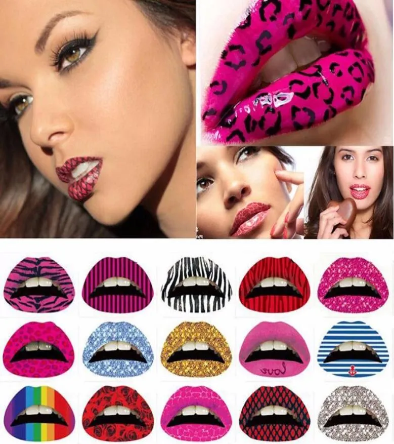 Temporary Lip Tattoo Stickers Lipstick Art Transfers Kiss Lips Body Art