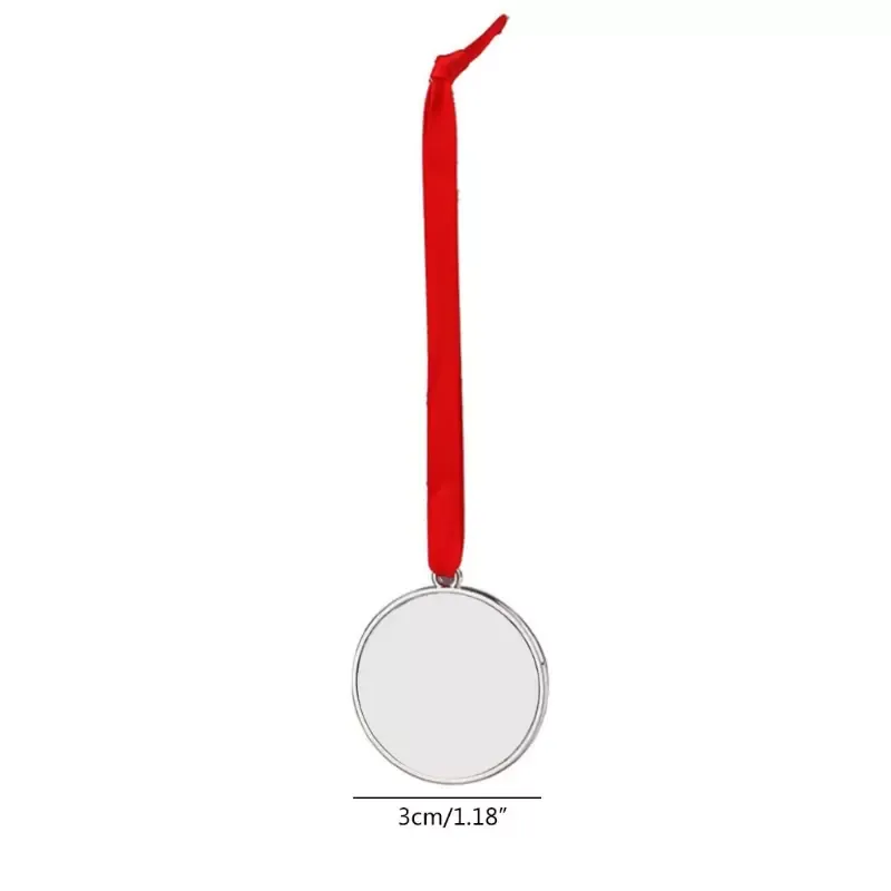 Sublimation Blank Pendant Christmas Decorations Heat Transfer Xmas Tree Hanging Ornament with Red Hanging Rope for Holiday Gifts 903