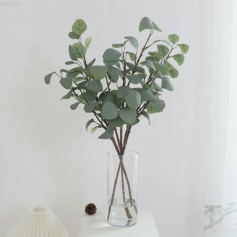 Faux Floral Greenery Artificial Eucalyptus Silk Leaves High Quality Long Branch Plant Plastic Voice Fake Leafed House Garden Room Office Wedding Decor J220906