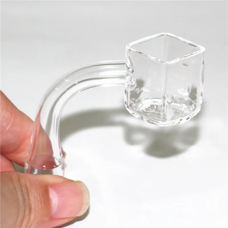 Smoking Sugar Cube Quartz Banger Nail Square Pocket Domeless Quartz Nails 14mm 10mm 18mm Female Male for Water bong Dab Rig