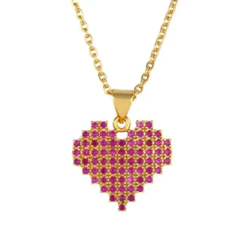 Ювелирные ожерелья подвески Reae Heart Chain Collece Country Diewelry Cubic Crystal Cz Fashion Charm 3W4H