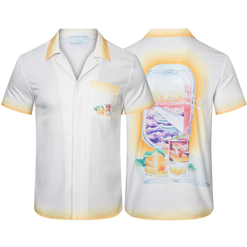 LUXURY Designer Shirts Men Fashion Tiger Letter Silk Bowling Shirts Casual Shirt Mens Slim Fit Short Sleeve Dress Clothing M-3XL