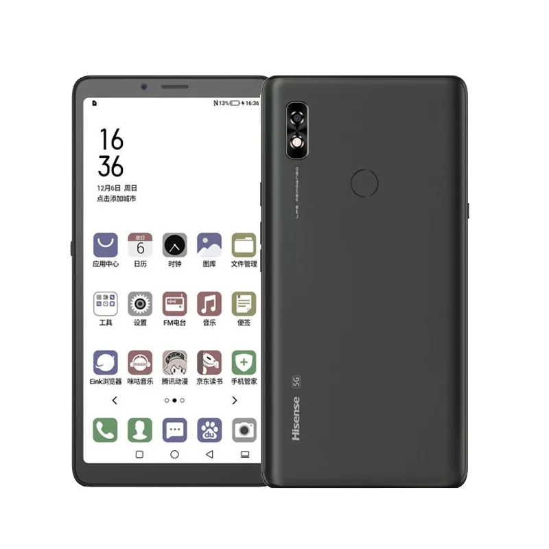 オリジナルHisense A7 CC 5G携帯電話フェイスノートIREADER電子ブックEINK 6GB RAM 128GB ROM T7510 Android 6.7 "カラーインクスクリーン16MP 4770MAH FACE ID指紋スマート携帯電話