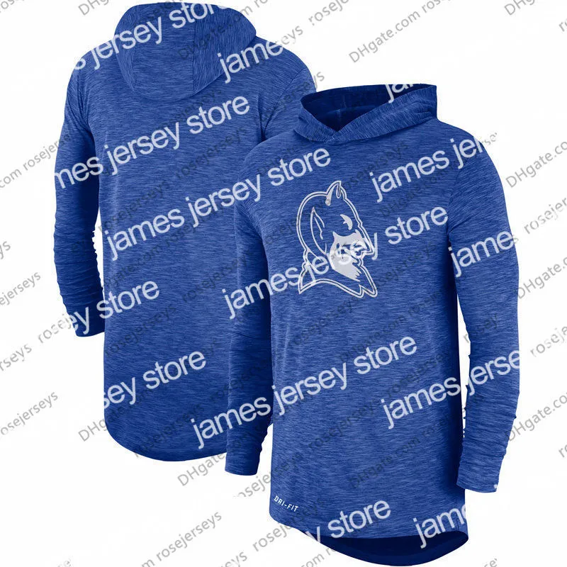 Duke Blue Devils Men s Long Sleeve Hooded Performance Top Polyester Royal Black Gray Sizes S 3XL
