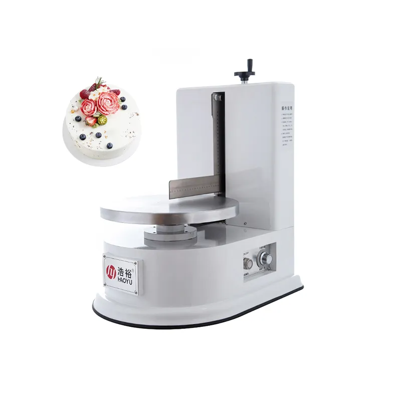 Otomatik Yuvarlak Kek Kremi Serperli Kek Krem Dekorasyon Makinesi Doğum Günü Pastası Yapım Yumuşaklama Kaplama Makinesi