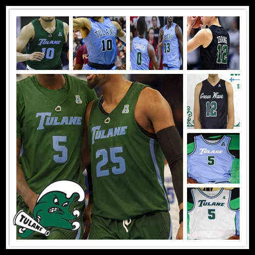 Bär 2021 College Tulane Jersey Basketball Kevin Zhang Teshaun Hightower Christion Thompson K.J. Lawson Nic Thomas Walker Ray Ona Embo Noba