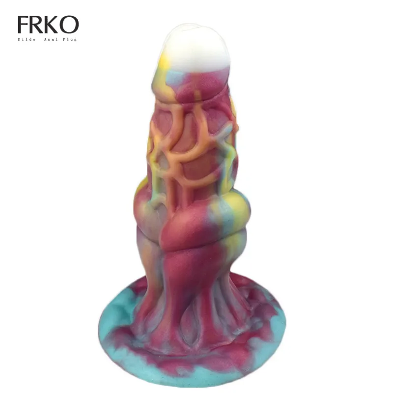 Красотные предметы frko fluminous dildo Realistyczne odzi pynnego silikonu penis z silny zasysacz kolorowe butt plug dla kobiet masa anal sexy zabawki