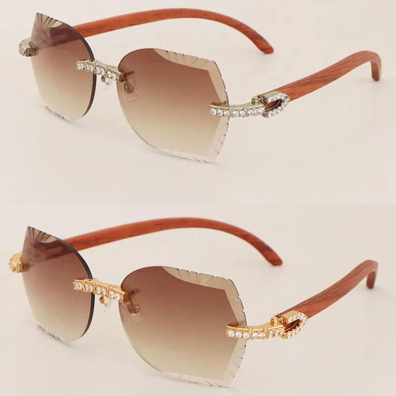 Luxury Big Diamond Wooden Sunglasses For Men Women ... From  display picture 3