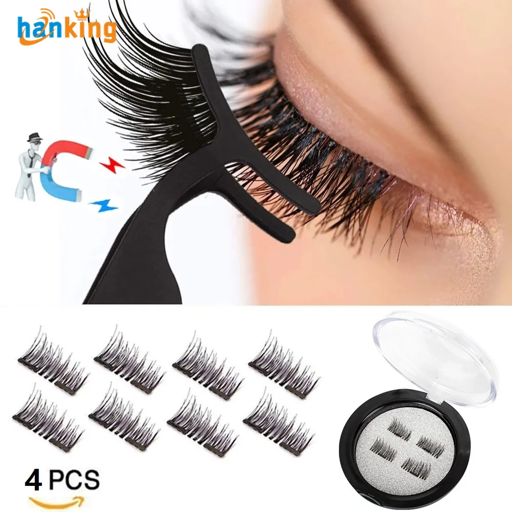 Magnetic Eyelashes With 2 Lashes 3D False Natural For Mink Eyelashes Extension Long Faux Cils Magnetique X073