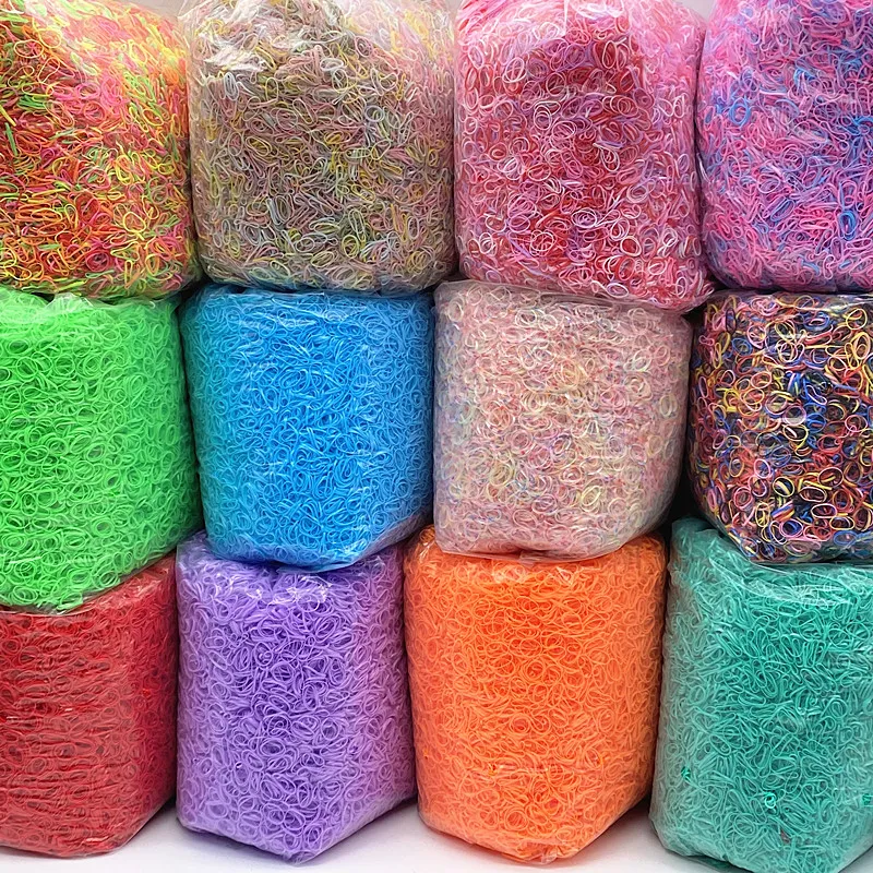 Decorazione per feste 20000pcs/borsa colorate piccoli fasce per capelli usa elastici ragazze elastico band band coda di cavallo accessori per capelli cravatte per capelli