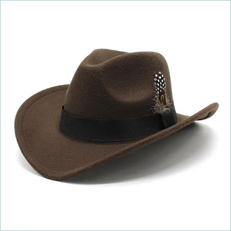 Sombreros de ala ancha Sombrero Fedora con plumas Mujeres Hombres Sombreros de fieltro Sombreros Mujer Hombre Panamá Cap Mujer Hombre Jazz Hombre Mujer Fash Carshop2006 Dhqnr