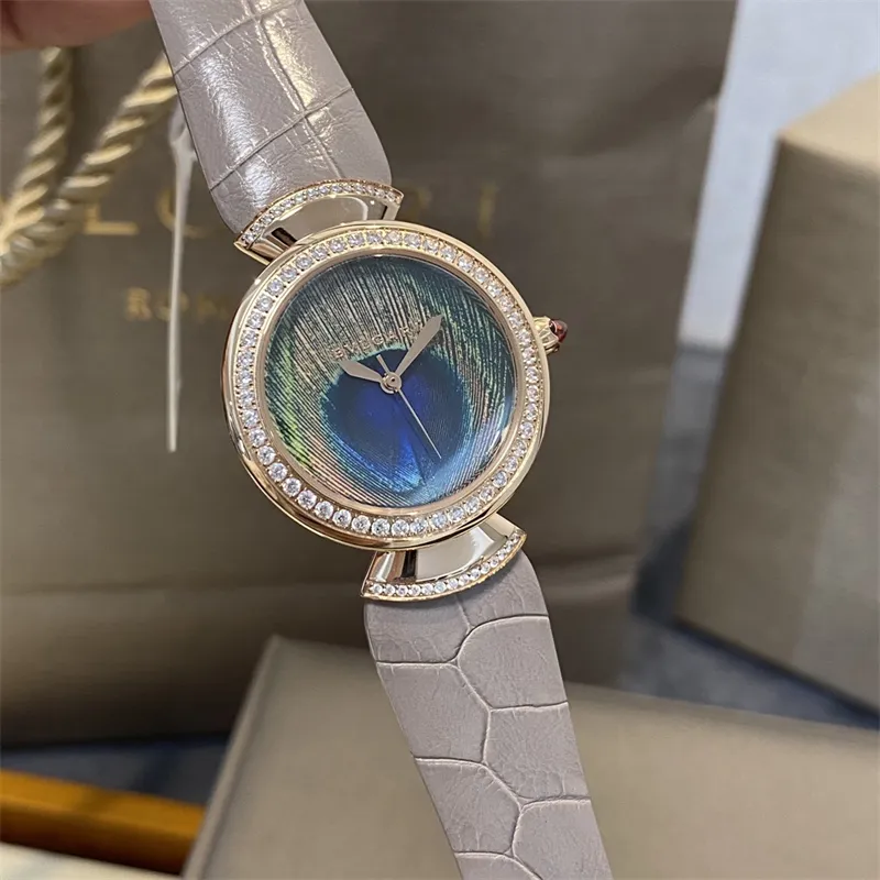 montre de luxe womens watches 30mm Imported Swiss quartz movement fine steel case Leather strap diamond watch Wristwatches
