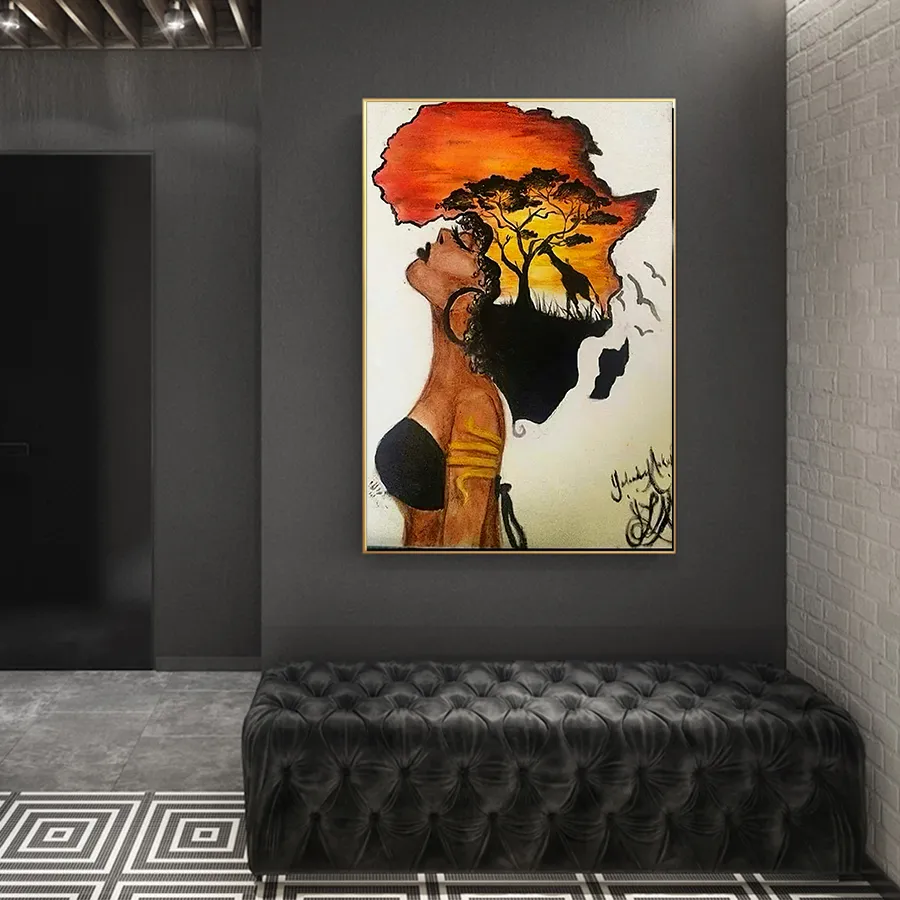 Картина на холсте классическая африканская женщина картины на стене абстрактно
