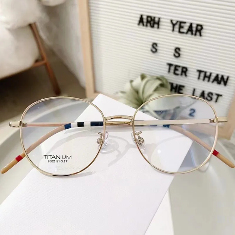 Moda retro-vintage yuvarlak unisex çerçeve 51-17-145 Hafif saf-titanyum gözlükler Fullrim Prepection Goggles Fabrikası Toptan