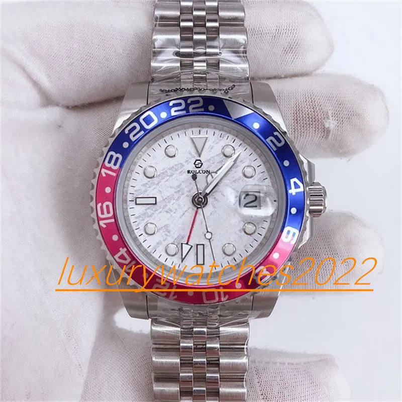 Super Factory Mens Watch 126719 Gmt 40mm Jubilee Rouge Bleu Lunette Mouvement Automatique Mécanique Montre-Bracelet Lumineux En Acier Fin