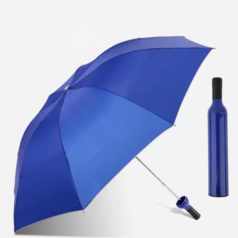 Creative Bottle Umbrella Multi Function Dual Purpose Silver Colloid Umbrellas Fashion Plastic Wine Bottles Sunshade Carry Convenient DH5756