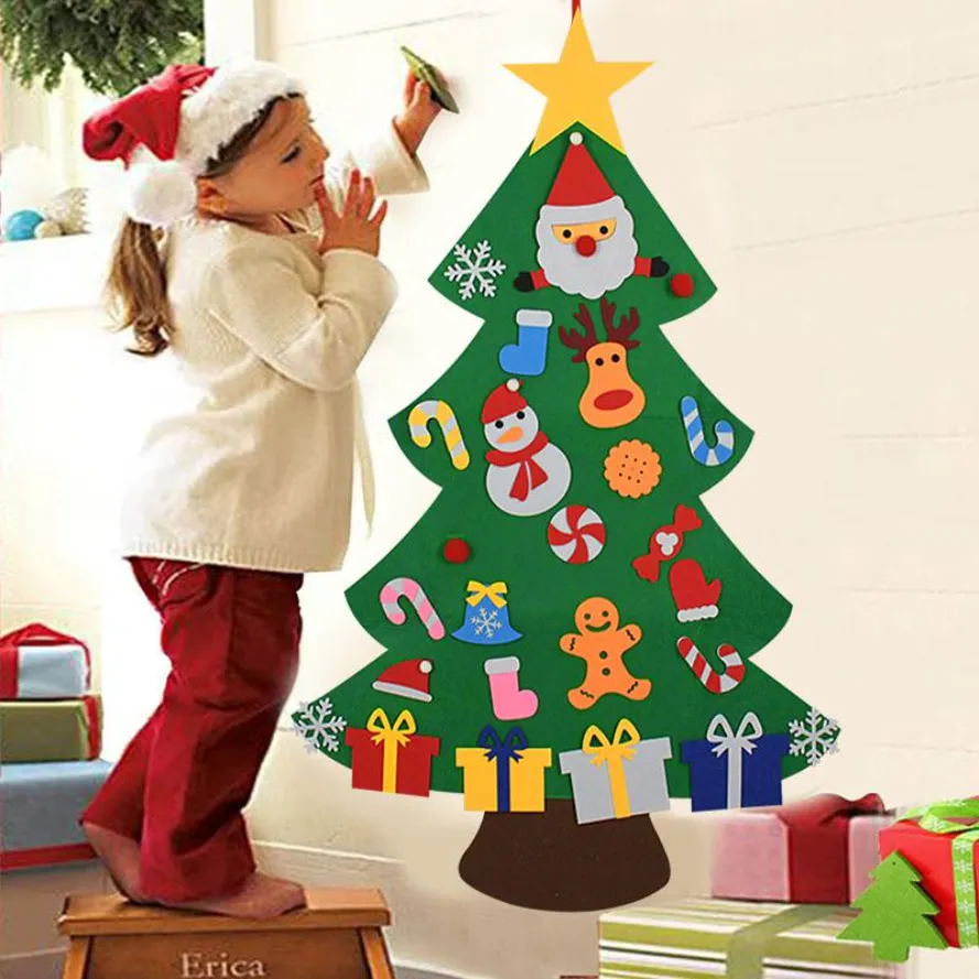 子供のdiyは、家庭用ナビダッド2022年のクリスマスの飾りを感じました。