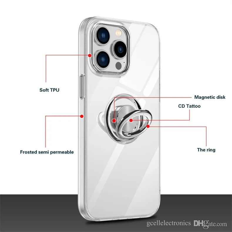 Magnetic 360° Rotation Stand Phone Case For iPhone 14 12 11 13 Pro Max Lens Film  Protection Samsung S22 S23 Plus Ultra PC Cover
