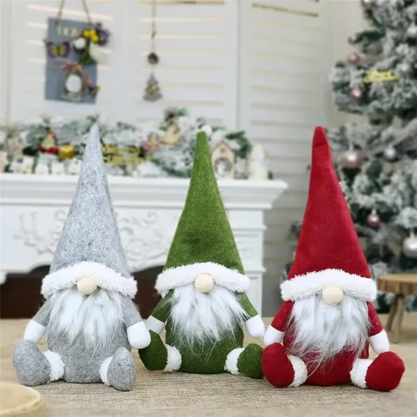 Wesołych Świąt Dekoracje Szwedzki Santa Gnome Pluszowe ozdoby lalek