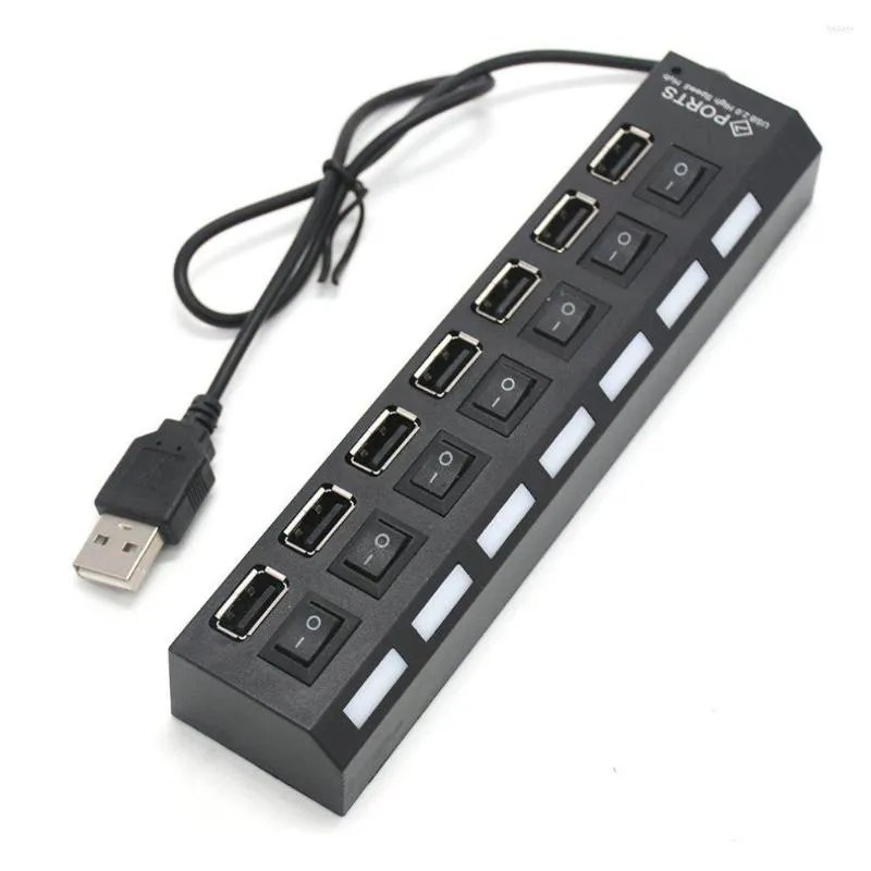 Switch Extension Hub 7 puertos USB2.0 Computadora USB One Drag Seven Splitter