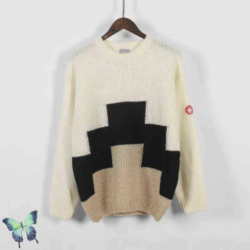 Herrenpullover CAVEMPT KNIT CE Geometrischer Farbblock Wollstrick Cav Empt Pullover Pullover T220906