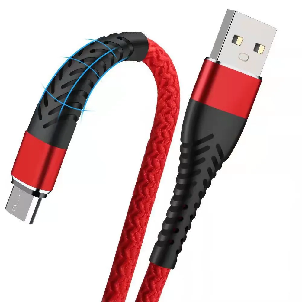 Плетеная линия кабеля данных USB 5V 3A для Android Micro V8 Type C Кабели мобильного телефона Type-C Кабели быстро зарядка без пакета
