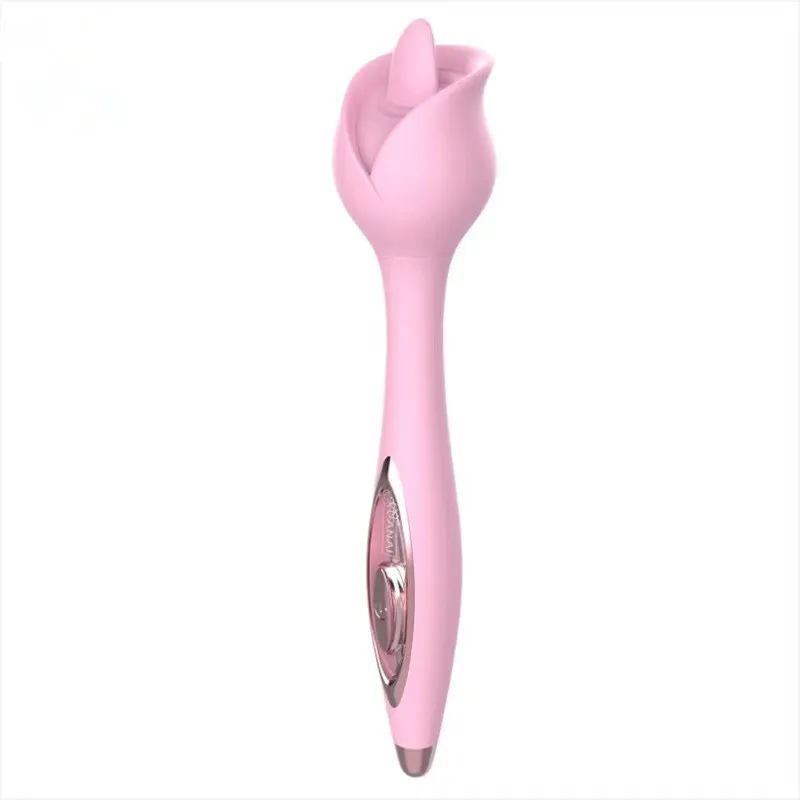 Vibrateurs Longue féminine Licking avec des balles vibrantes G-spot rose clitor stimulateur de gode et 2 pseudonyme de sexe de mamelon en 1