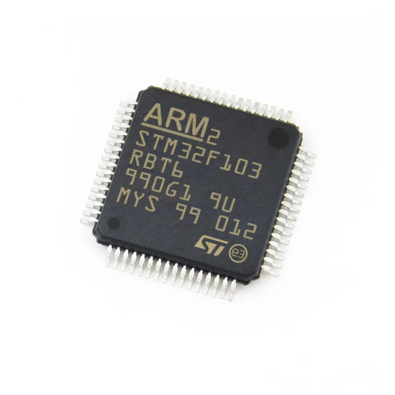 Novos circuitos integrados originais MCU STM32F103RBT6 STM32F103 IC CHIP LQFP-64 72MHz 128KB Microcontrolador