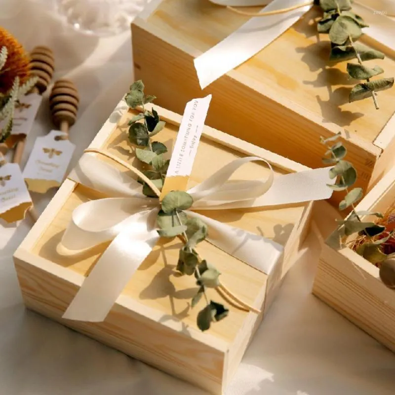 Подарочная упаковка легкие подарки коробка многофункциональная упаковка для раздвижного покрытия портативная сладкая любовь деревянная для домашних принадлежностей