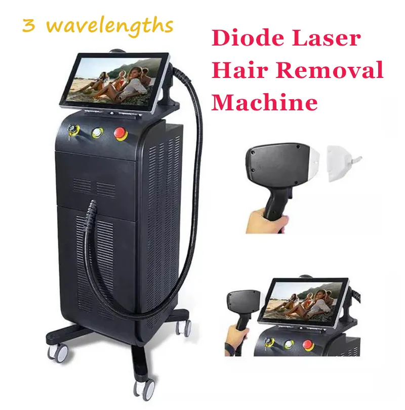 Profesjonalny diode laserowe usuwanie włosów Maszyna odmładzania skóry 755NM 808nm 1064NM Lazer Nose Redukcja Redukcja Hair Traktowanie FDA CE Zatwierdzony