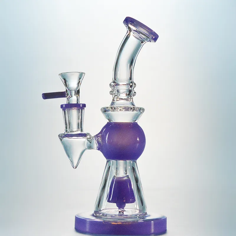 EN STOCK Pyramide Conception Narguilés Pommeau De Douche Perc Bongs En Verre Court Nect Embouchure Dab Rigs Vert Violet Coloré Tuyaux D'eau Fumer Des Tuyaux