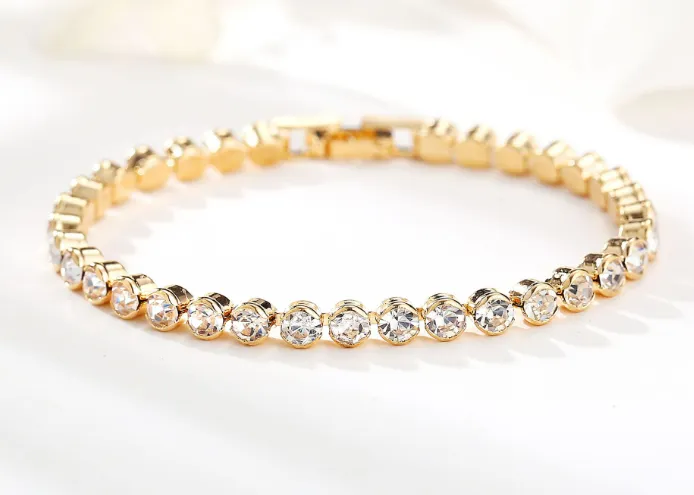 Boutique Temperament Single Row Bracelet Creative Roman Crystal Simplicity Diamond Bracelet Advanced Bracelet Wholesale