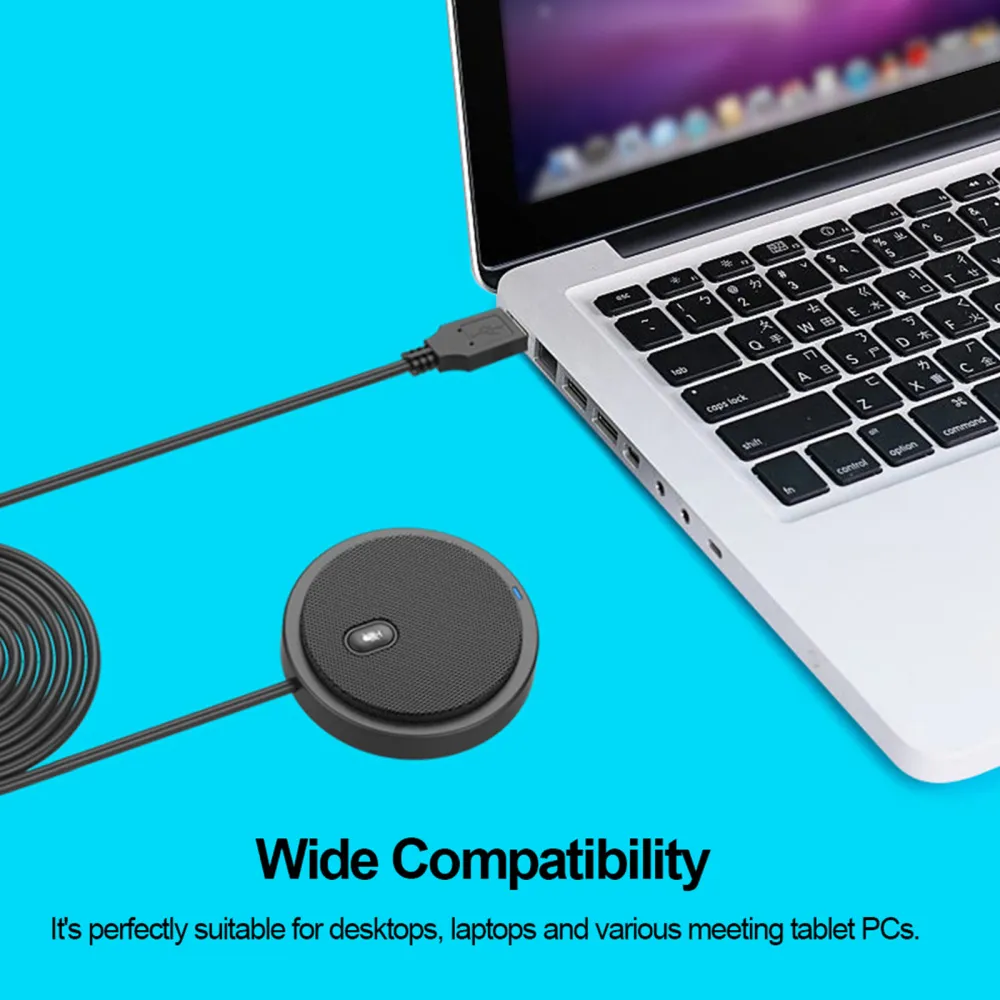 USB Omni-Yönlü Kondenser Mikrofon Sesli Video Kayıt Mikrofonu İşletme Konferansı Bilgisayar Masaüstü Dizüstü Dizüstü PC Oyun Canlı Yayın
