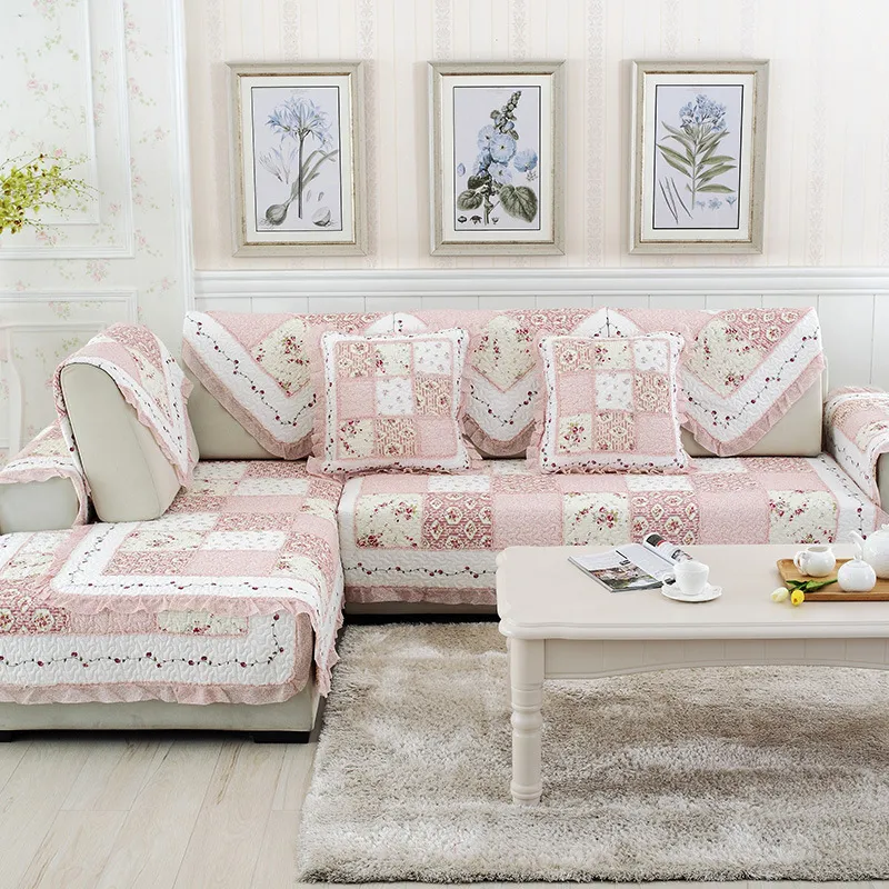 Fodere per sedie Primavera e autunno Cuscino per divano in cotone trapuntato Rurale Fresco Elegante Antiscivolo Piccolo fiore Bella ragazza Combinazione Cover 220906