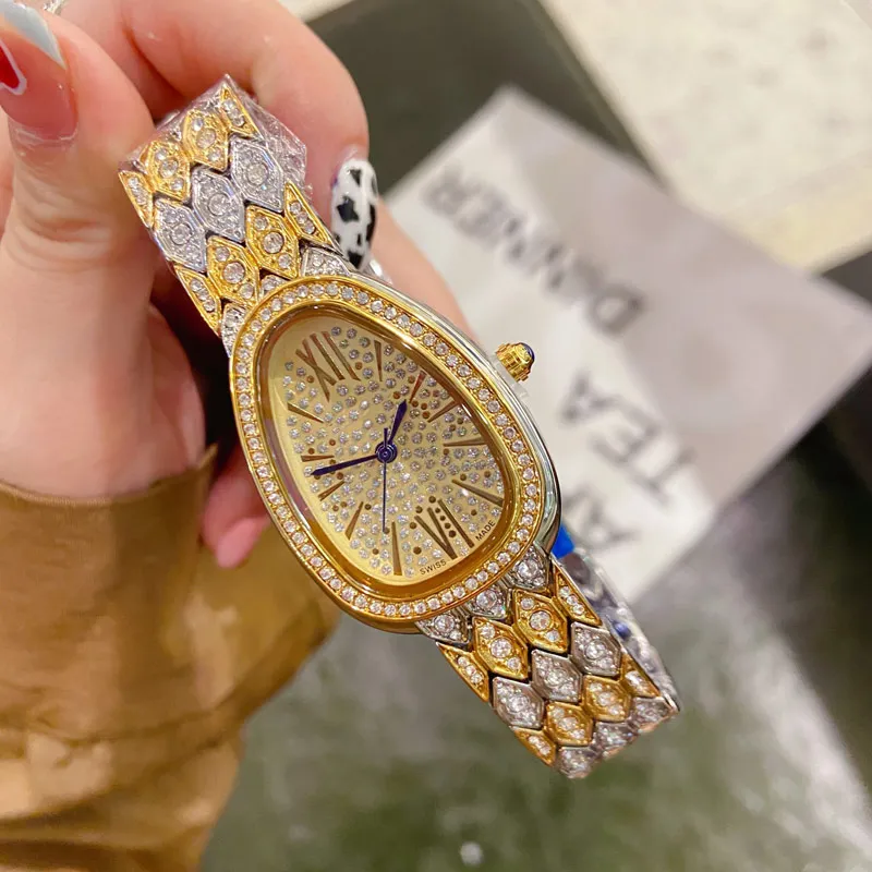 Full Diamond Women Women observa o designer de marca de luxo Lady Lady Assista Avanadores de Moda para Mulher Anivers￡rio de Natal do Natal do Dia da M￣e do Dia dos Namorados RELOJ DE LUJO