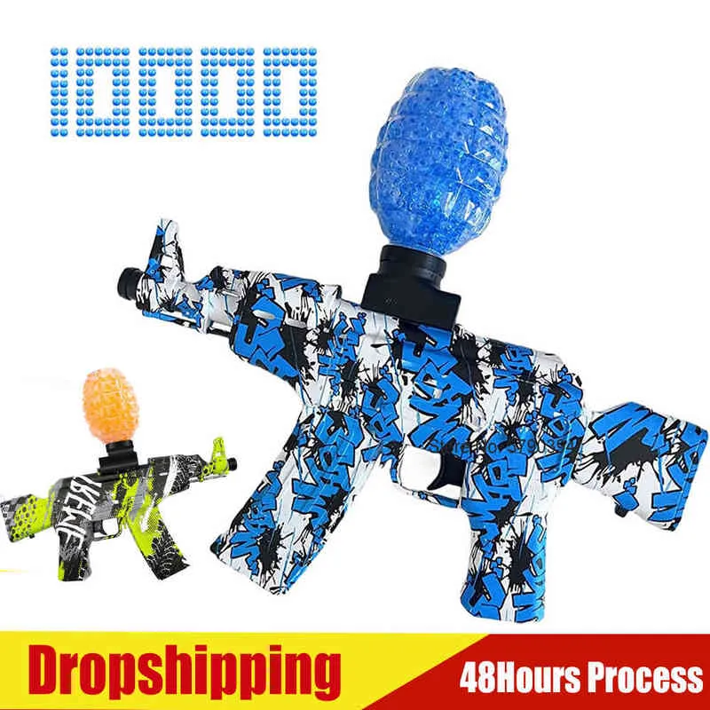 Gun Toys 2022 Electric AK47 Airsoft Splatter Ball Gel Blaster MP5 Toys